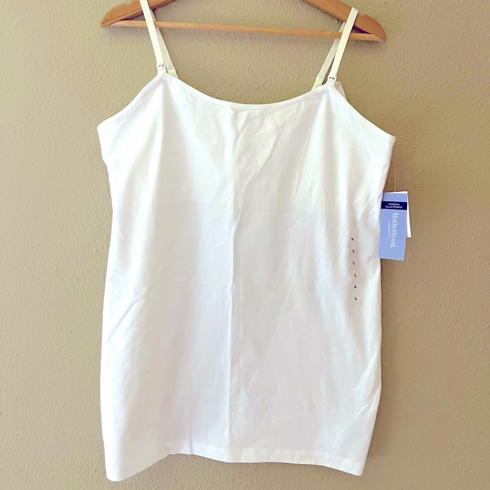 NWT, Motherhood Maternity, Size L, white nursing cami